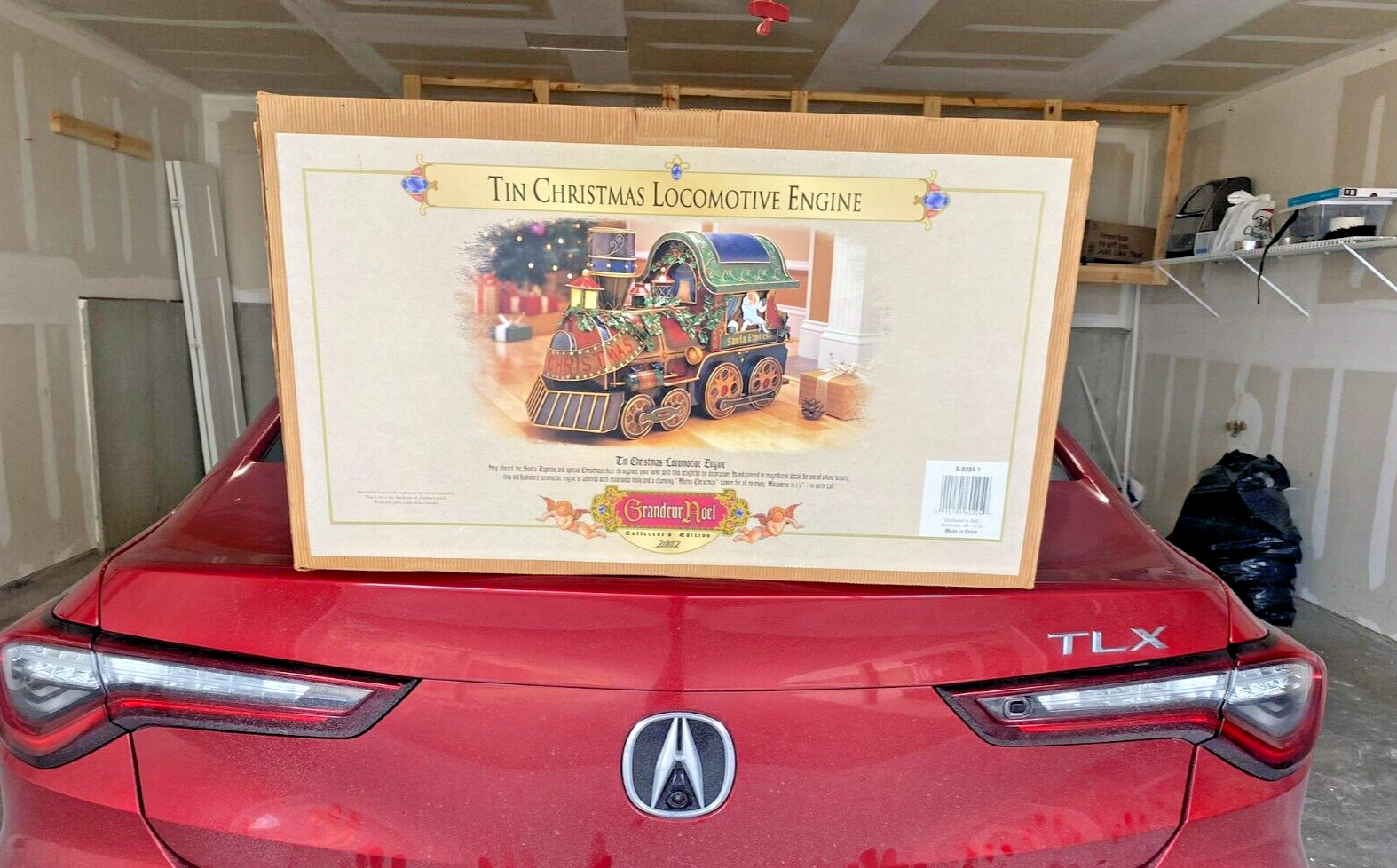 Grandeur Noel Tin Christmas Locomotive Engine Train Collectors Edition- OPEN BOX