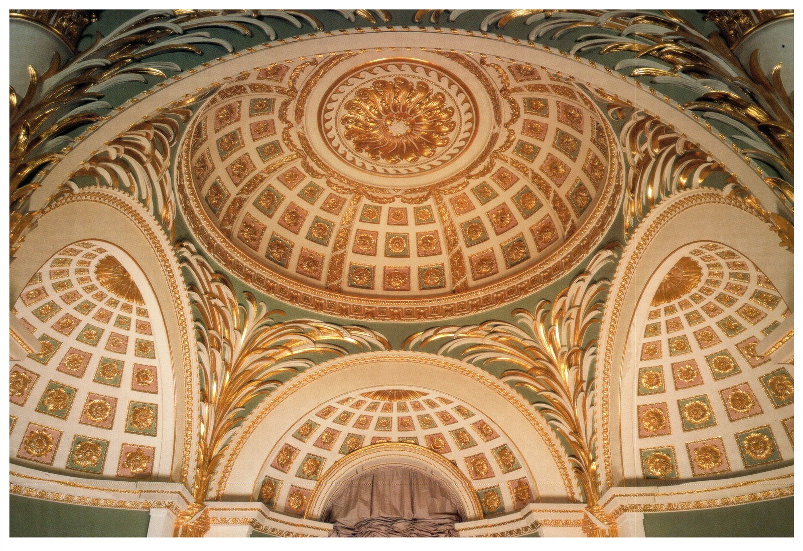 Vintage Postcard Spencer House Palm Room Ceiling Detail London John Vardy 