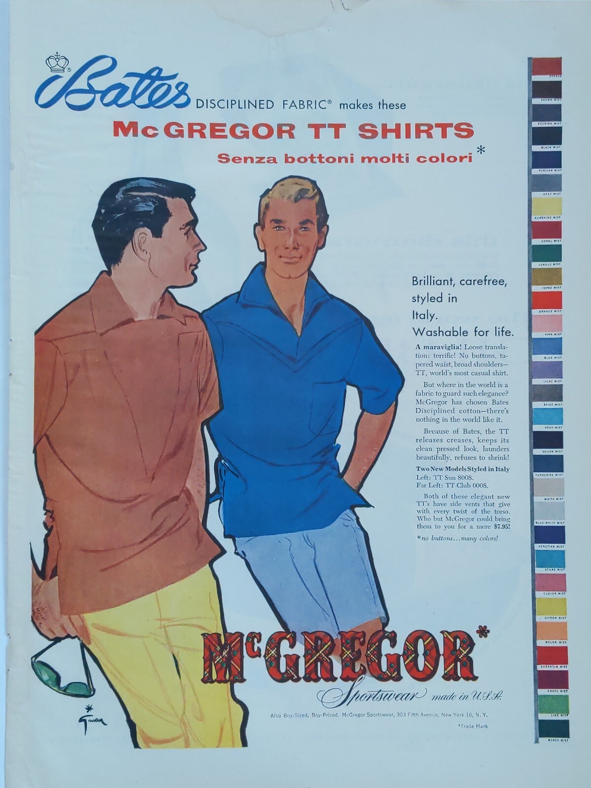 1955 vintage McGregor Print add. McGregor TT shirts