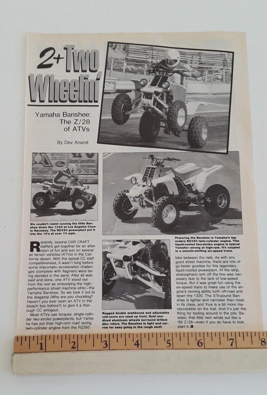 1988 YAMAHA BANSHEE ORIGINAL ARTICLE