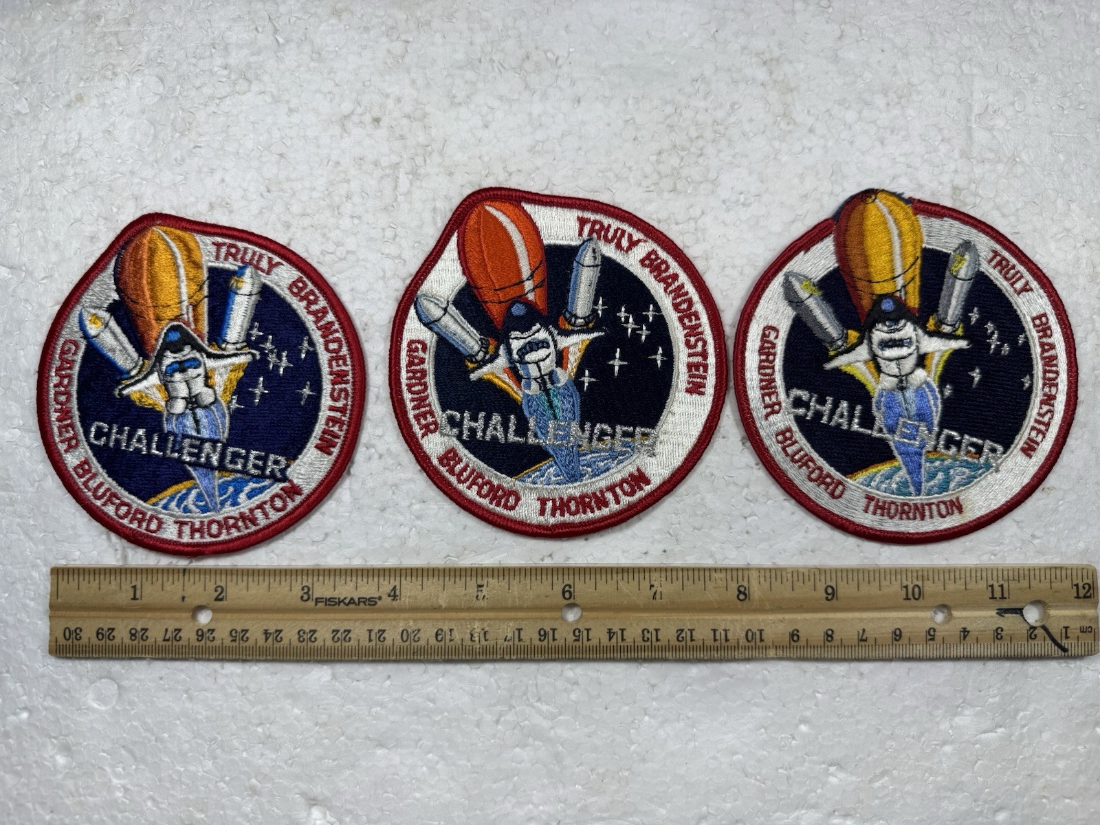 Lot Of 3 Different- Vintage NASA Space Shuttle Challenger STS - 8 Crew Patches