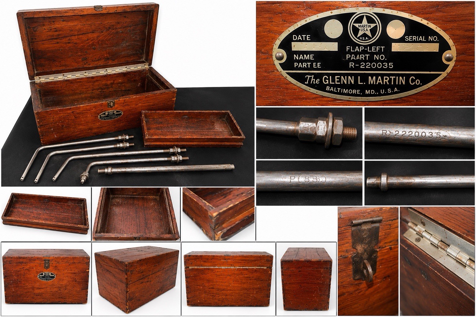 Vintage Glenn L Martin Aircraft Tool Kit R-220035 Flap-Left 1940s-50s