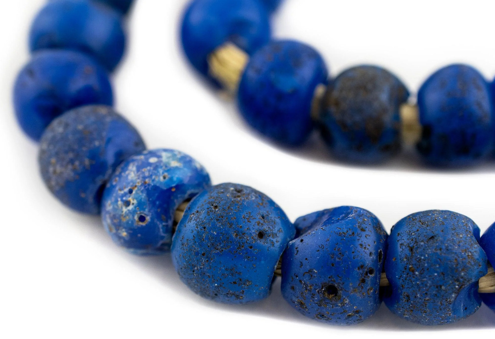 Antique Ethiopian Blue Dutch Dogon Trade Beads 20mm Nigeria African Round Glass