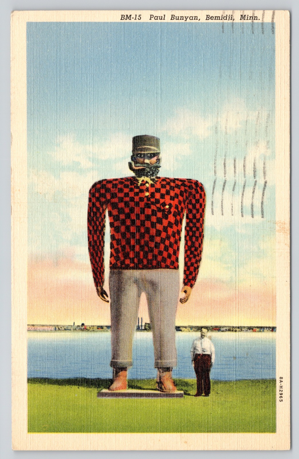 Minnesota Postcard LOT 2 Bemidji MN Paul Bunyan Statue & Babe His Blue Ox LINEN