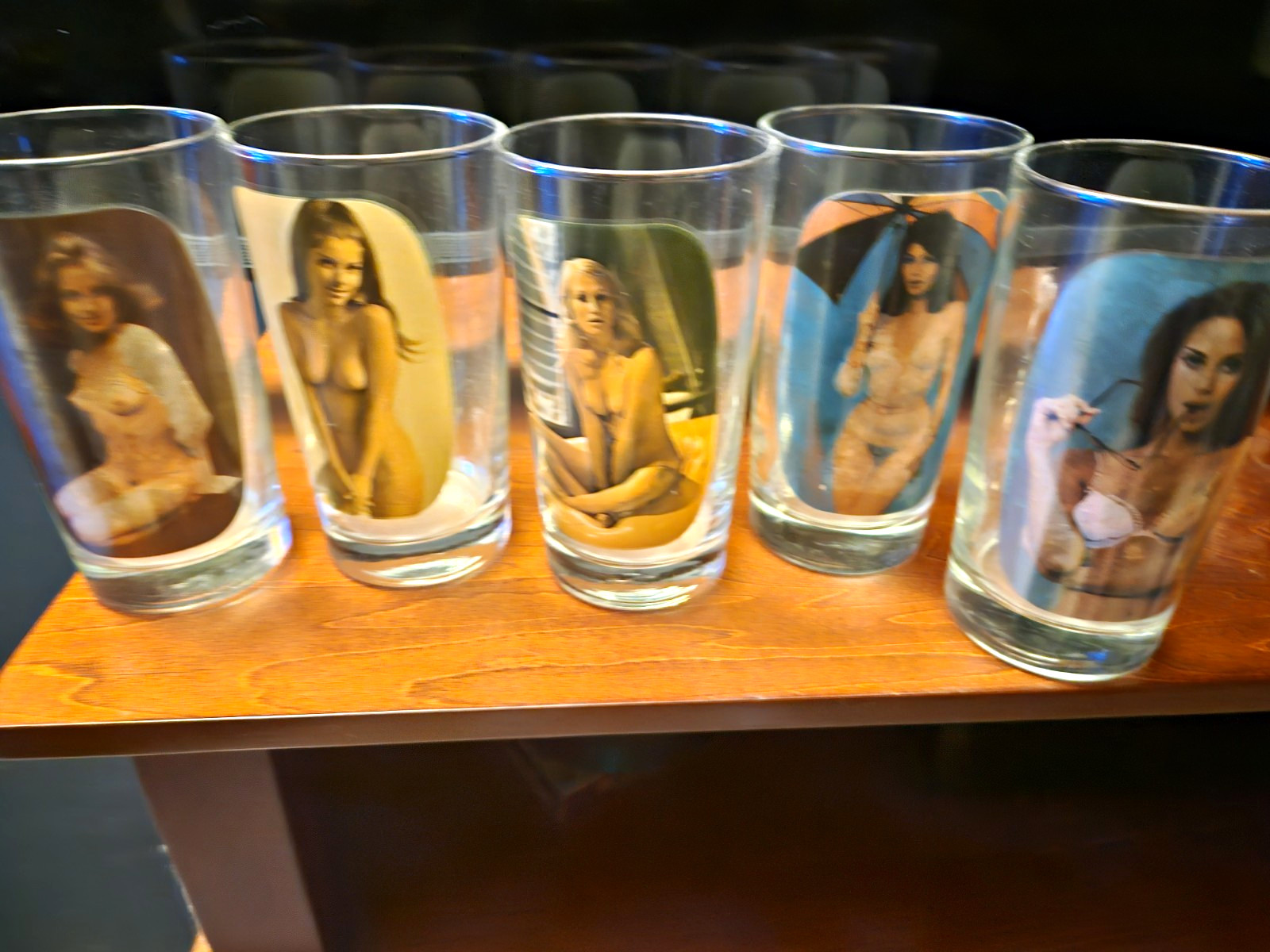 Vintage 70s 80s Nude Glasses Bar Ware Naked