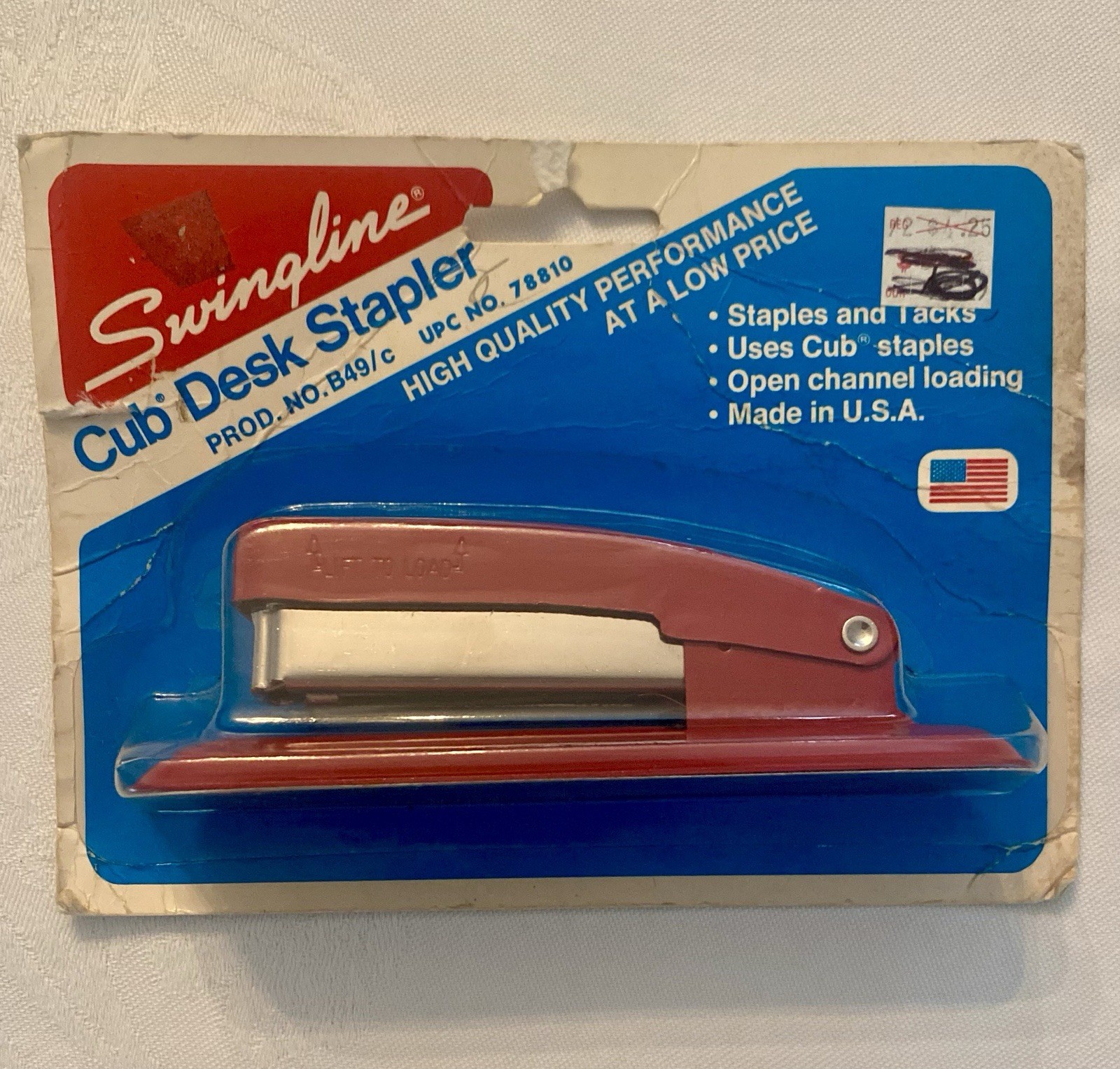 Vintage Swingline Cub Desk Stapler Red Sealed NOS Made In The USA