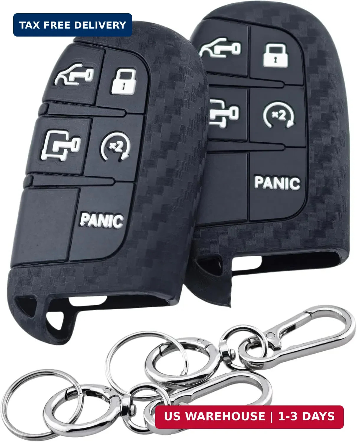 2Pcs 5 Buttons Silicone Smart Key Fob for 2025 2024 2023 2022 Ram ProMaster 1500