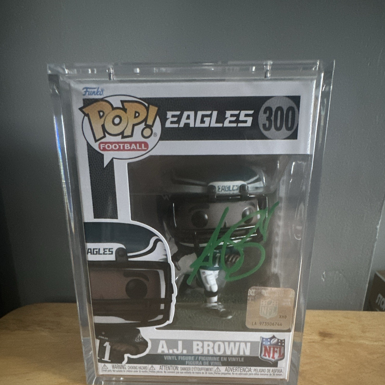 Funko Pop Football A.J. Brown #300 Autographed Beckett cert w/ Protector