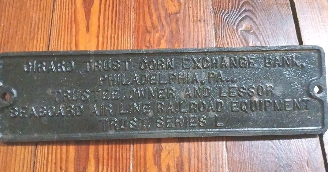 ANTIQUE CAST IRON GIRARD TRUST CORN Exchange Bank Seaboard Line Railroad Plaque