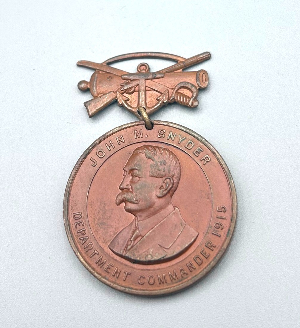 Vintage 1915 GAR Grand Army Of The Republic Department Commander Medal SNYDER