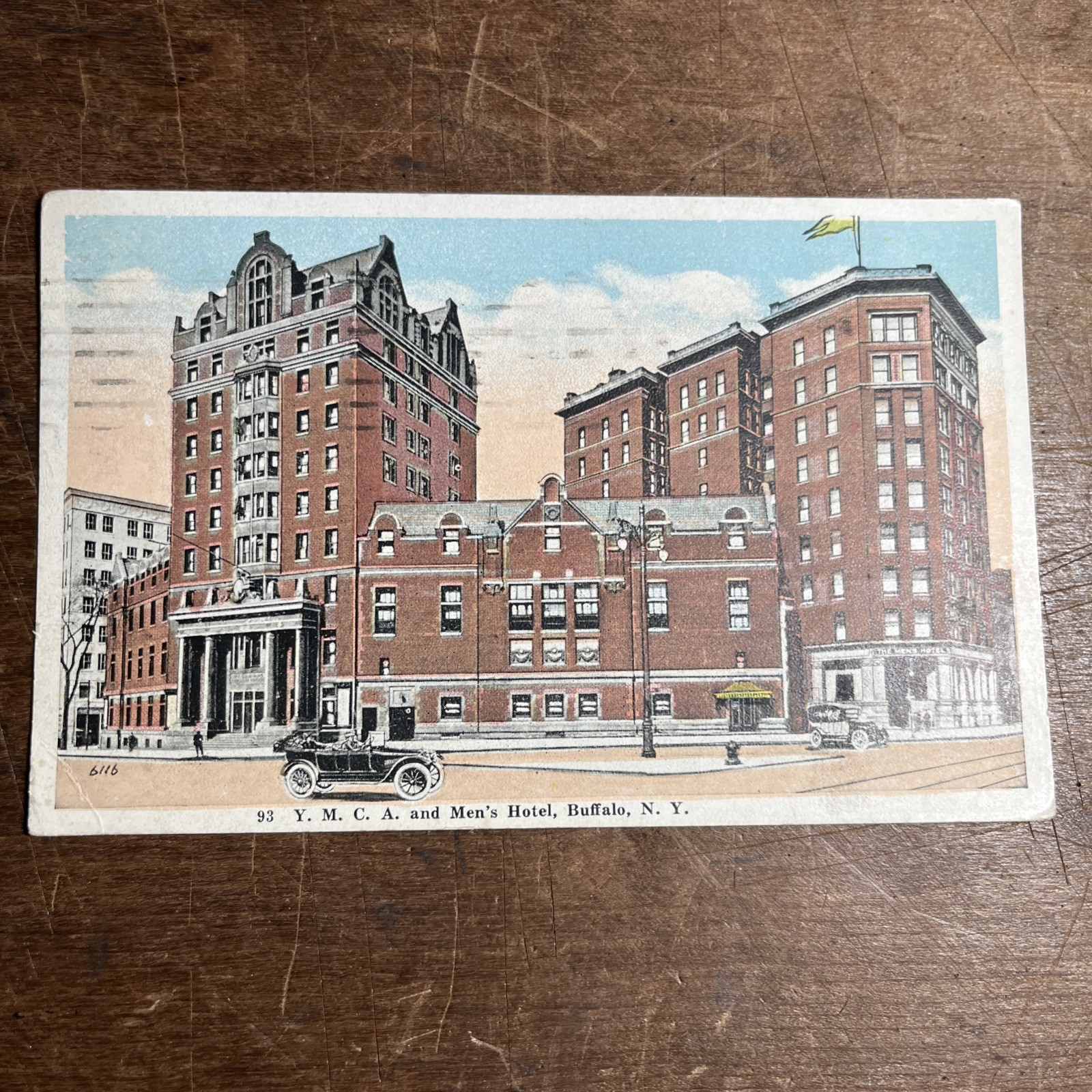 Antique Postcard YMCA & Men\'s Hotel Buffalo, New York Street View - G1