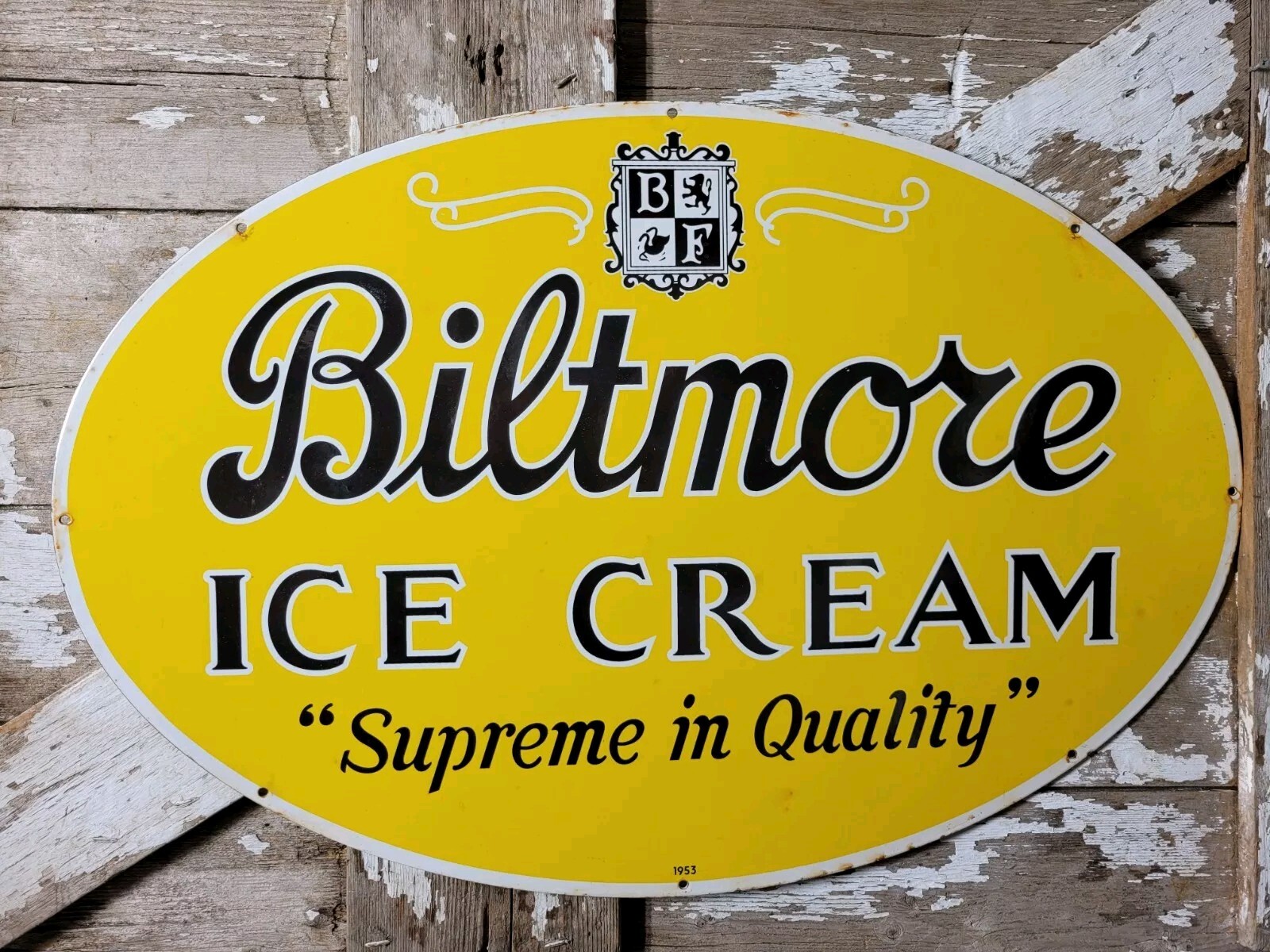 VINTAGE BILTMORE PORCELAIN SIGN 30