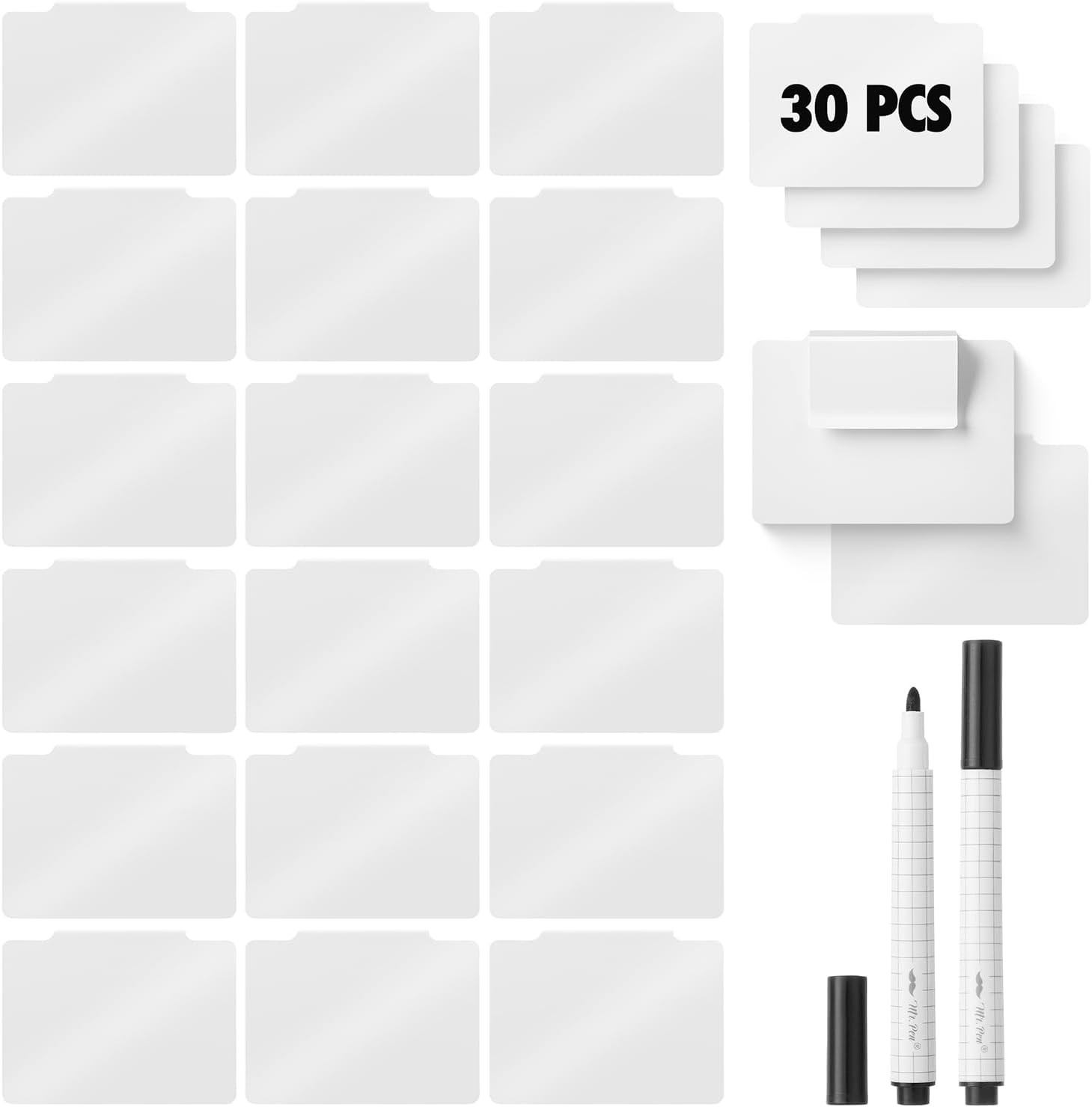 - Basket Labels Clip on Set | 30 Pcs Clip on Labels for Storage Bins - Basket Labels Clip on Set | 30 Pcs Clip on Labels for Storage Bins