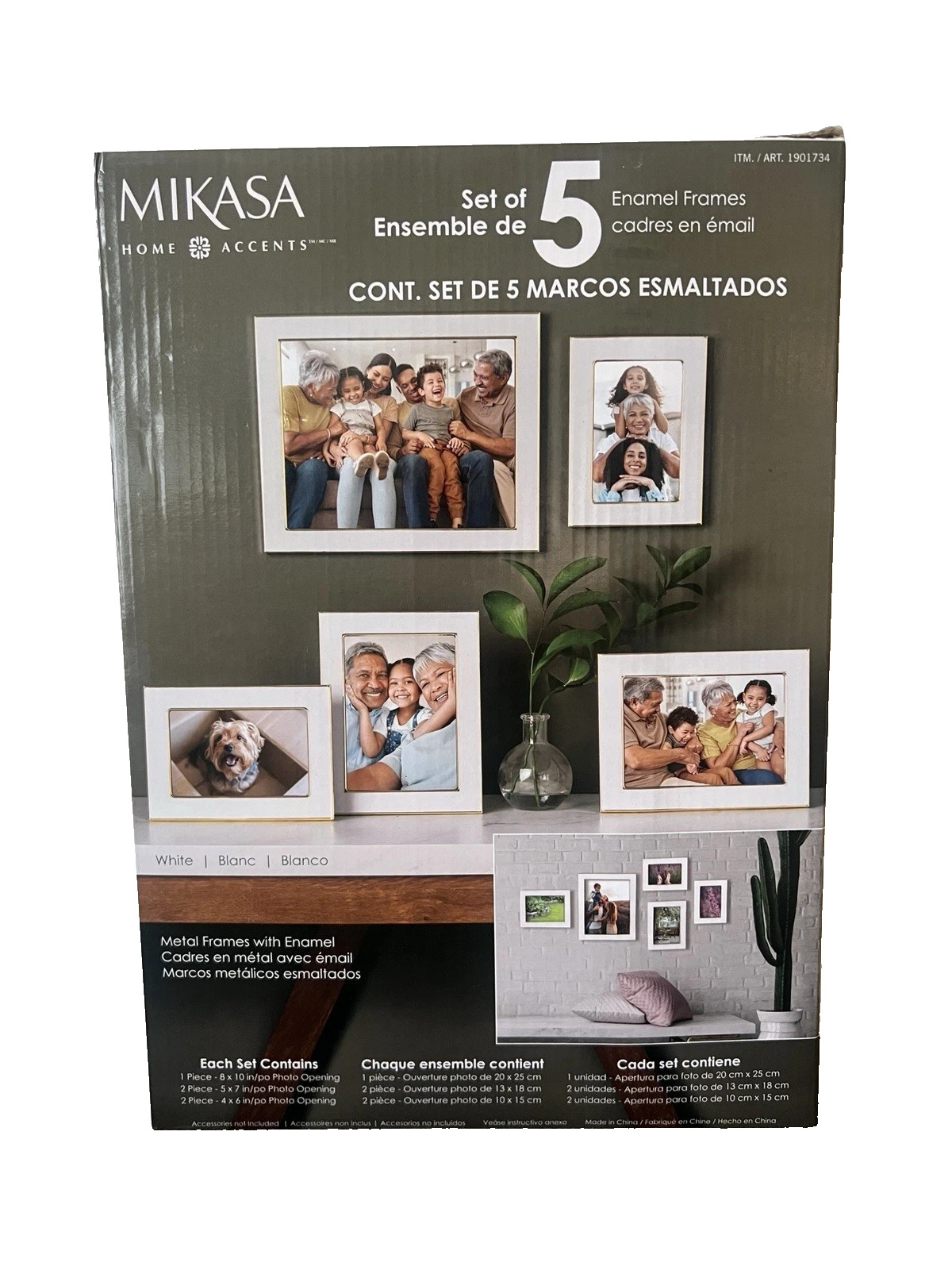 Mikasa Enamel Frames Set Of 5 - White. NEW