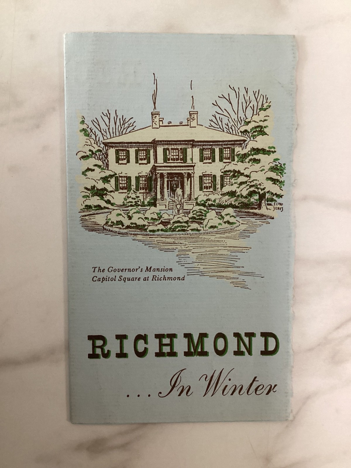 Rare Original 1950-1951 Richmond VA In Winter Time Governors Mansion Brochure Rare Original 1950-1951 Richmond VA In Winter Time Governors Mansion Brochure