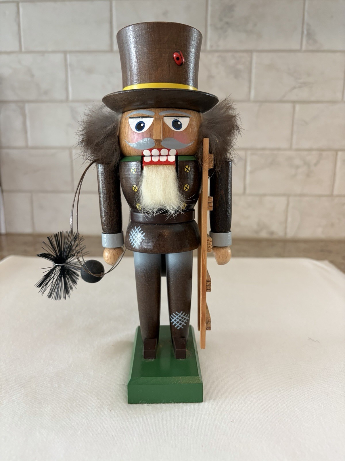 VTG KWO Old World Christmas Chimney Sweep Nutcracker W/Ladder & Brush Germany