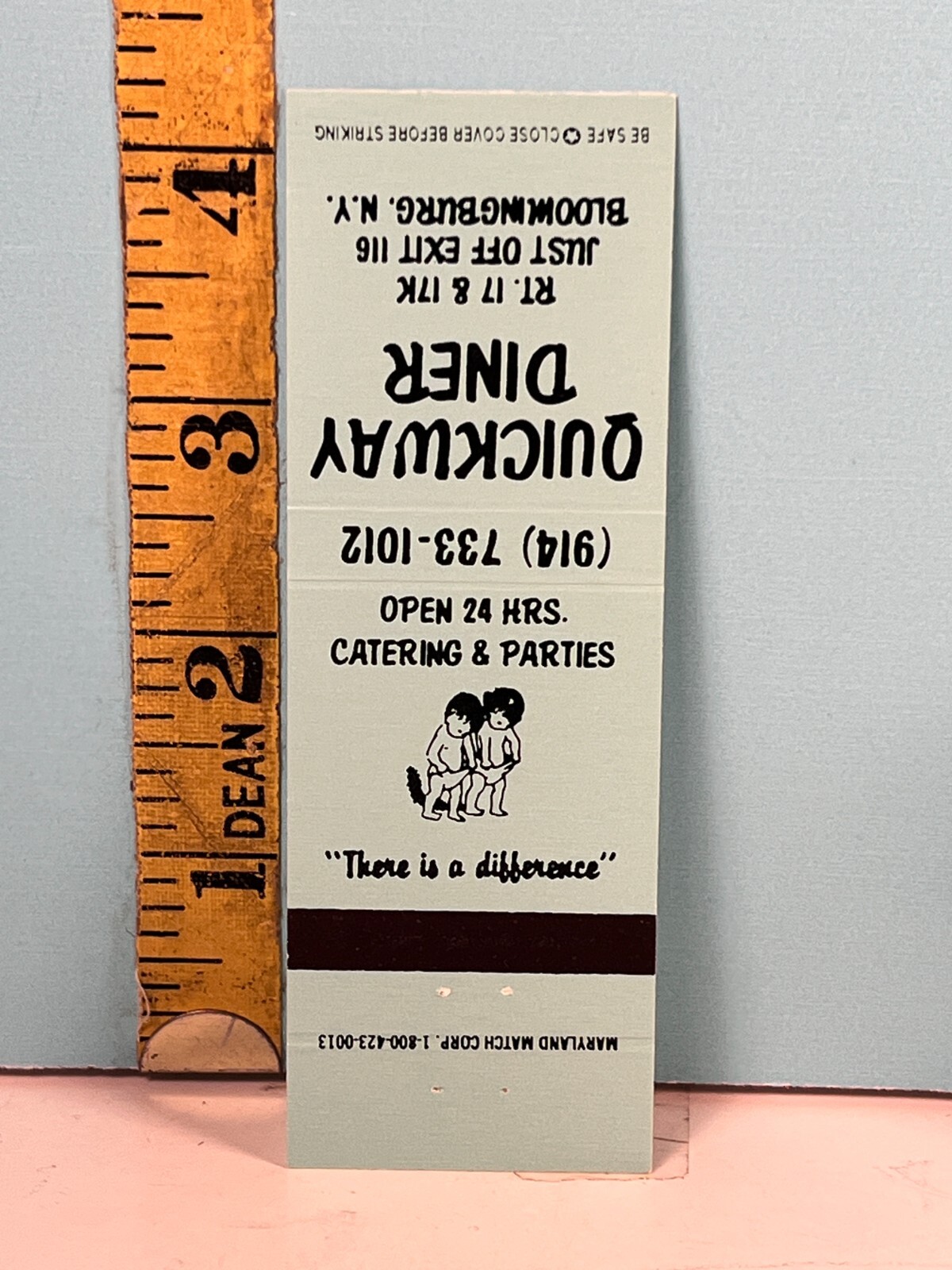 Vtg Quickway Diner Bloomburg NY Matchbook cover boy-girl There\'s a diff graphic.