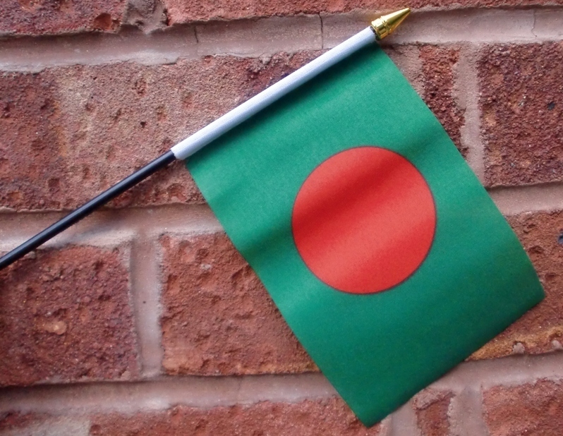 BANGLADESH HAND WAVING FLAG Small 6\