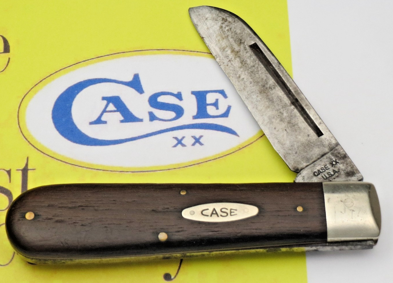 Vintage Case XX USA 3 Dot 1977 11031 SH Rope Knife - Walnut Handles - Solid Used