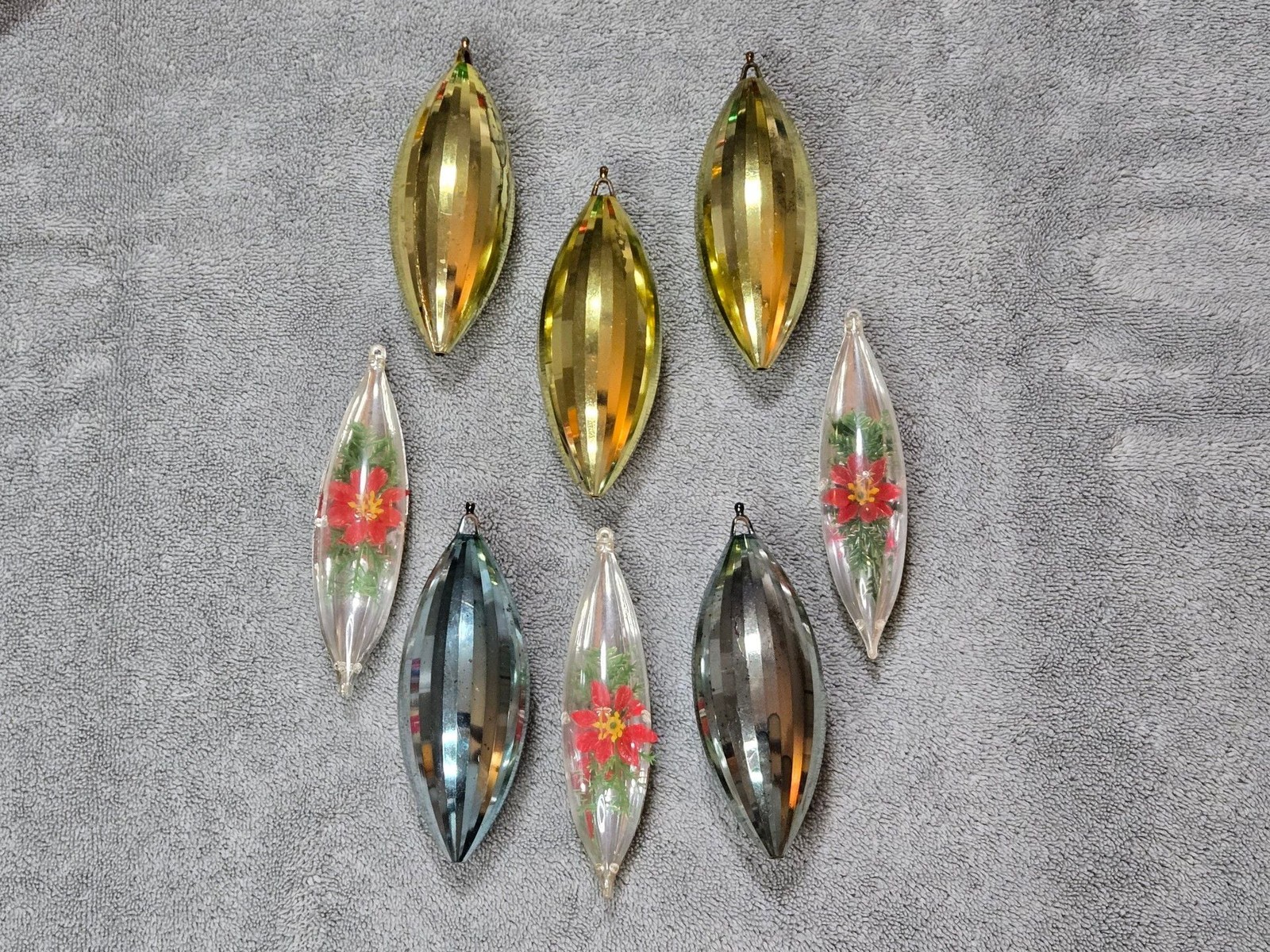 Vintage Jewelbrite Christmas Ornaments Diorama Teardrop Lot Of 8 Vintage Jewelbrite Christmas Ornaments Diorama Teardrop Lot Of 8
