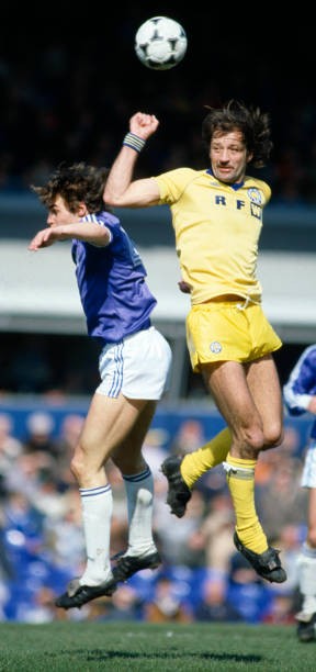 Frank Worthington of Leeds United with Birmingham City's Pat Van D- Old Photo