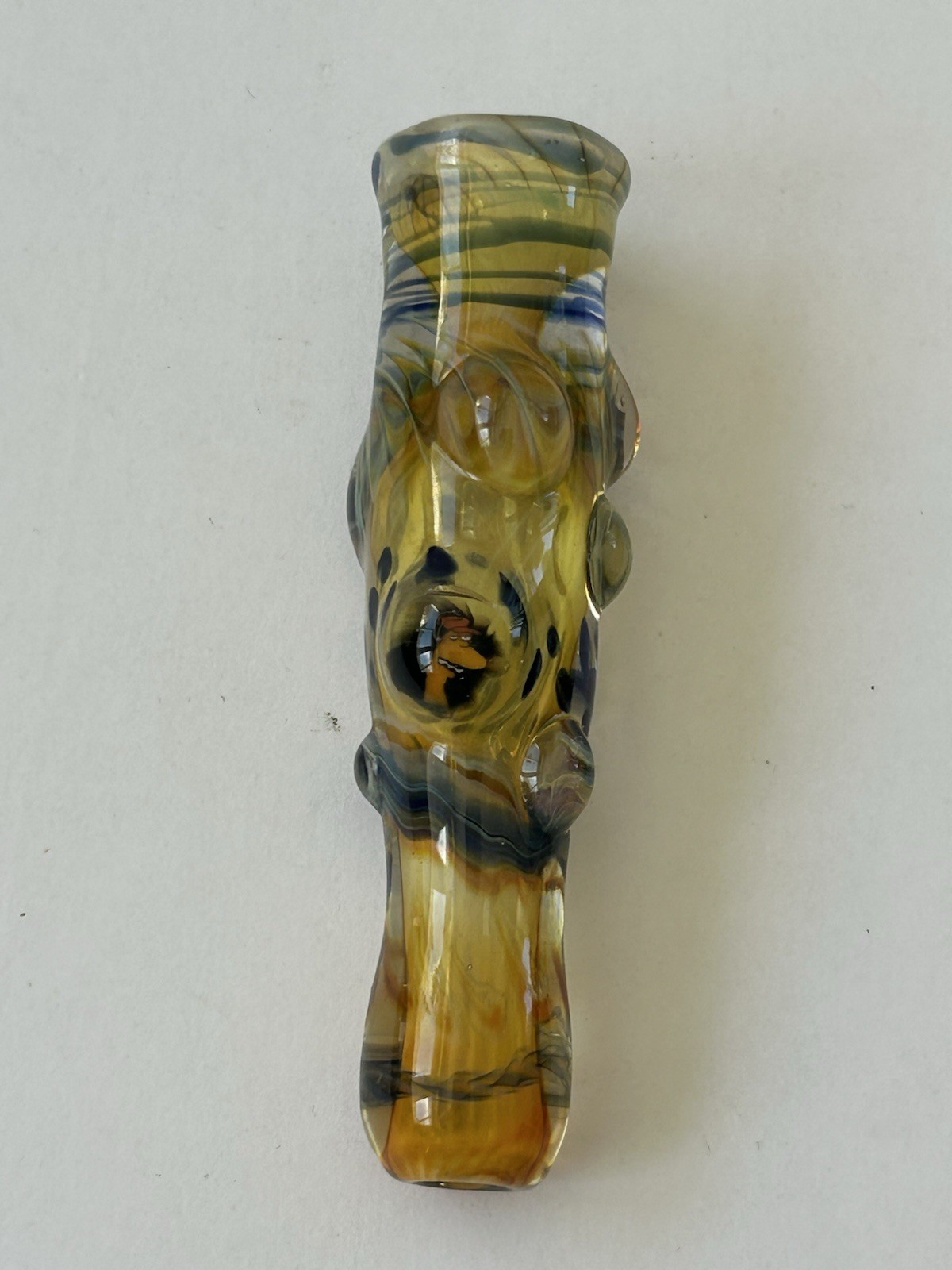 Unique Character CHILLUM tobacco Smoking Glass Hand Pipe