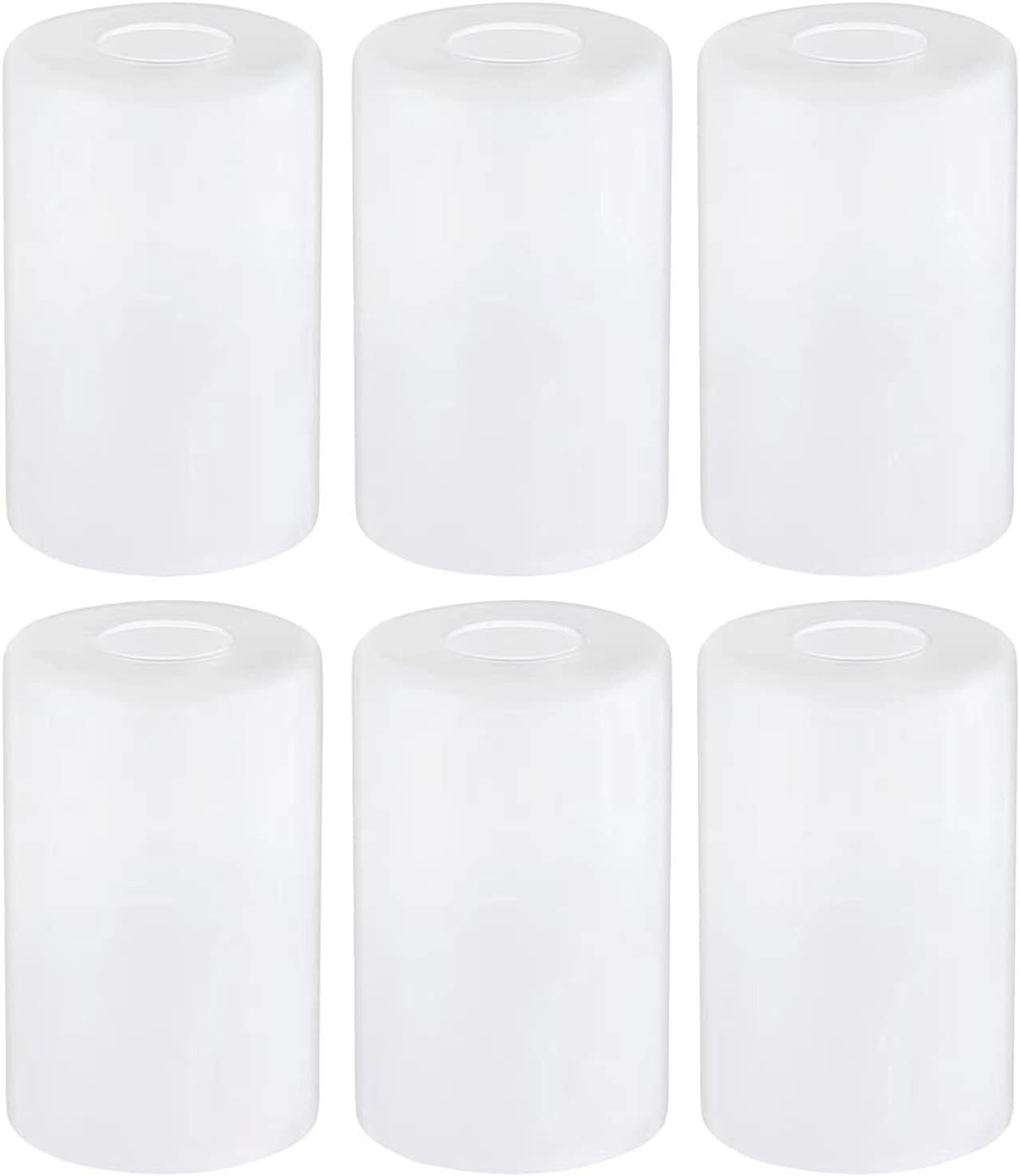 6-Pack White Frosted Glass Shade Covers, Elegant Glass Lamp Shade Replacements.. 6-Pack White Frosted Glass Shade Covers, Elegant Glass Lamp Shade Replacements..