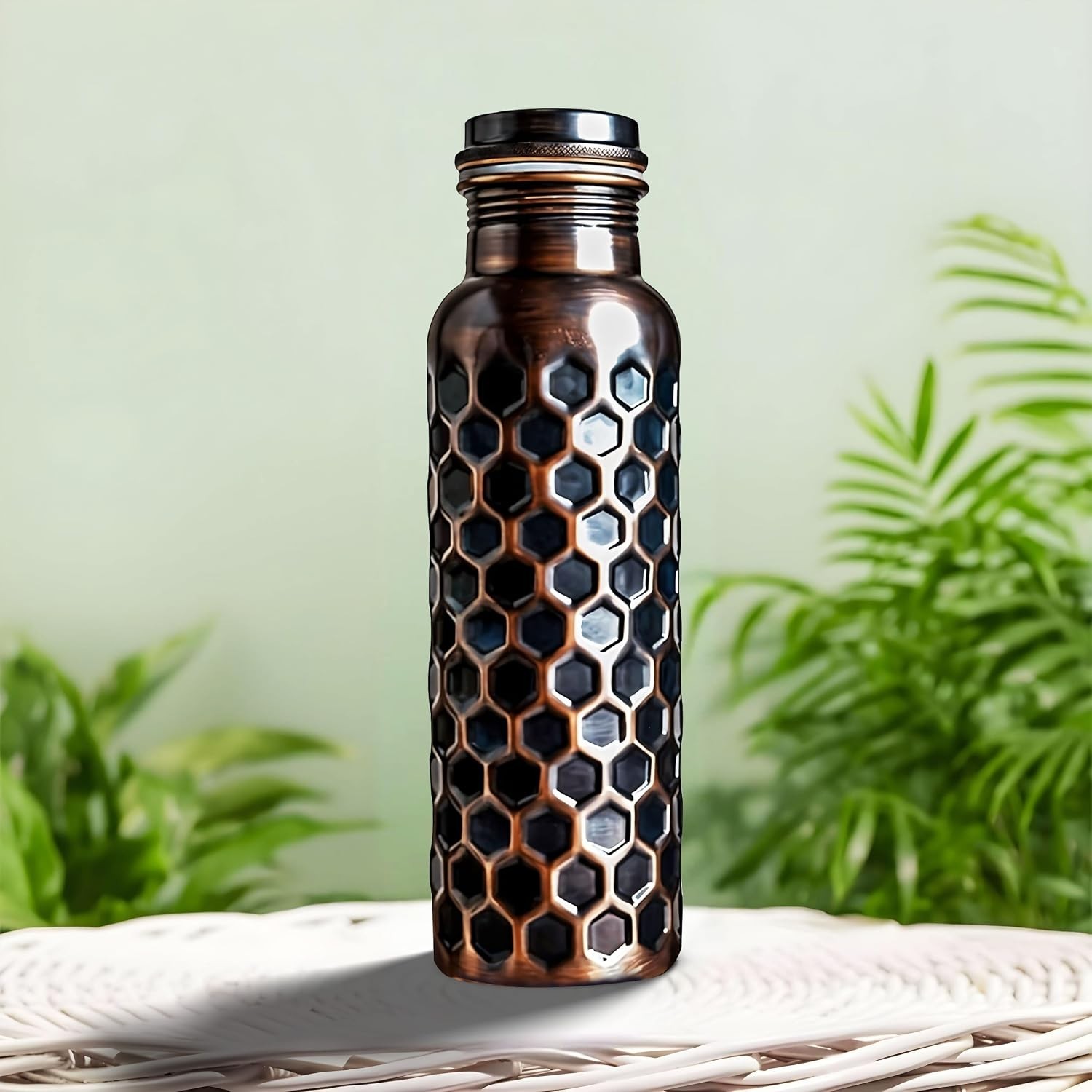 34oz Pure Copper Water Bottle - Handmade Hammered Finish - Ayurvedic Health USA 34oz Pure Copper Water Bottle - Handmade Hammered Finish - Ayurvedic Health USA