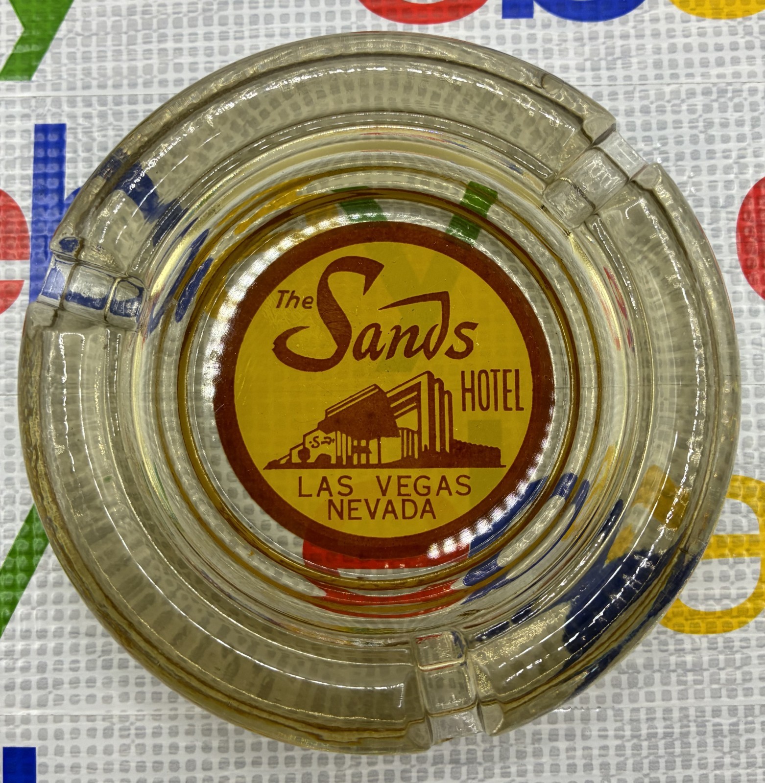 Glass Ashtray - Vintage 50s/60s - The Sands Hotel - Las Vegas Nevada - 4\