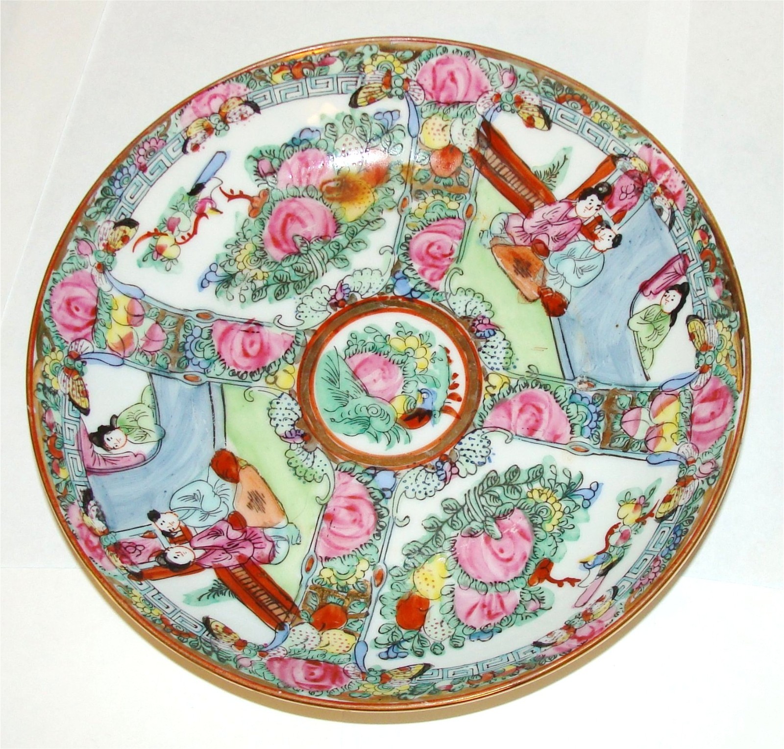 Vtg ACF Hong Kong China Famille Rose Medallion Porcelain Plate Bowl Dish 7 5/8”
