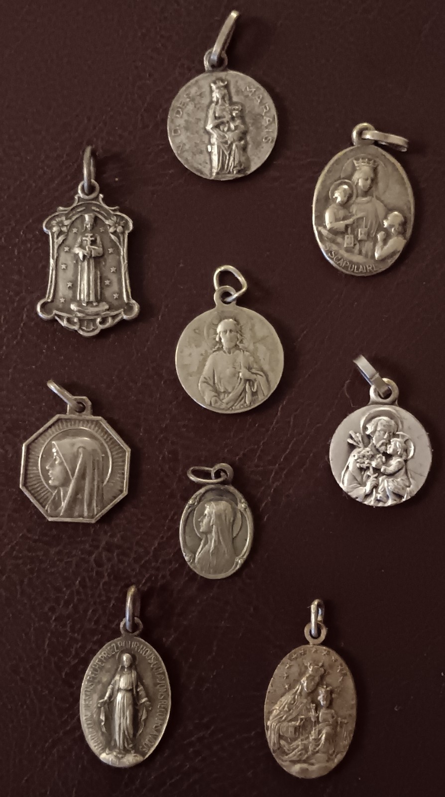Vintage Mixed Lot of 9 Religious Pendants & Medals. 