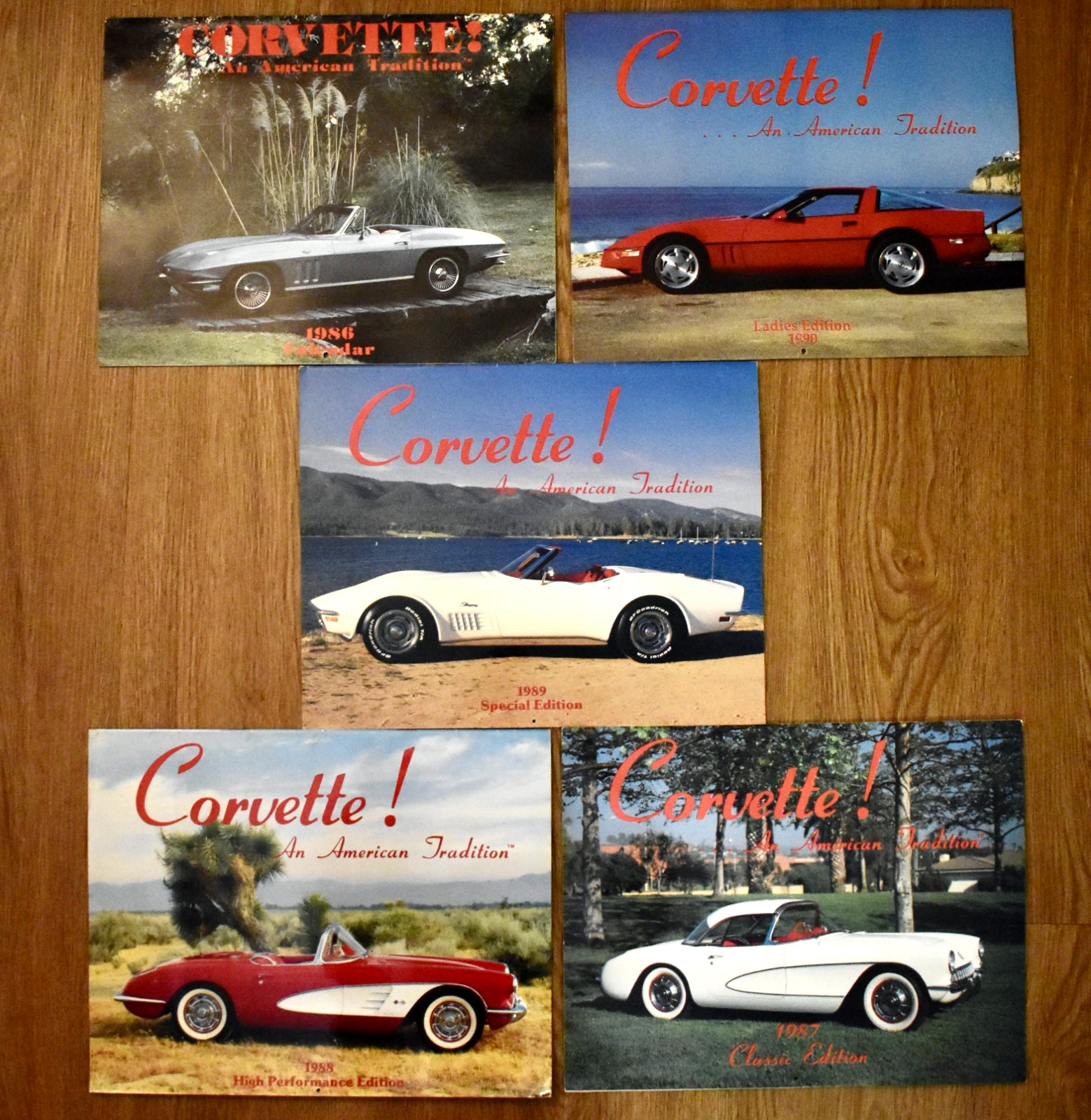Vintage Lot 1986 — 1990 CORVETTE Calendars UNUSED Wall Art ✳65 Photos✳ 14\