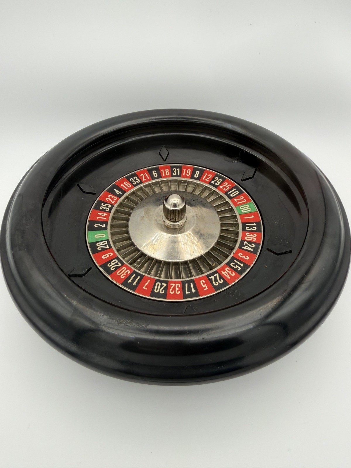 Vintage Rottgames No 1108 Roulette Wheel w ES Lowe Board Felt Mat Box Incomplete