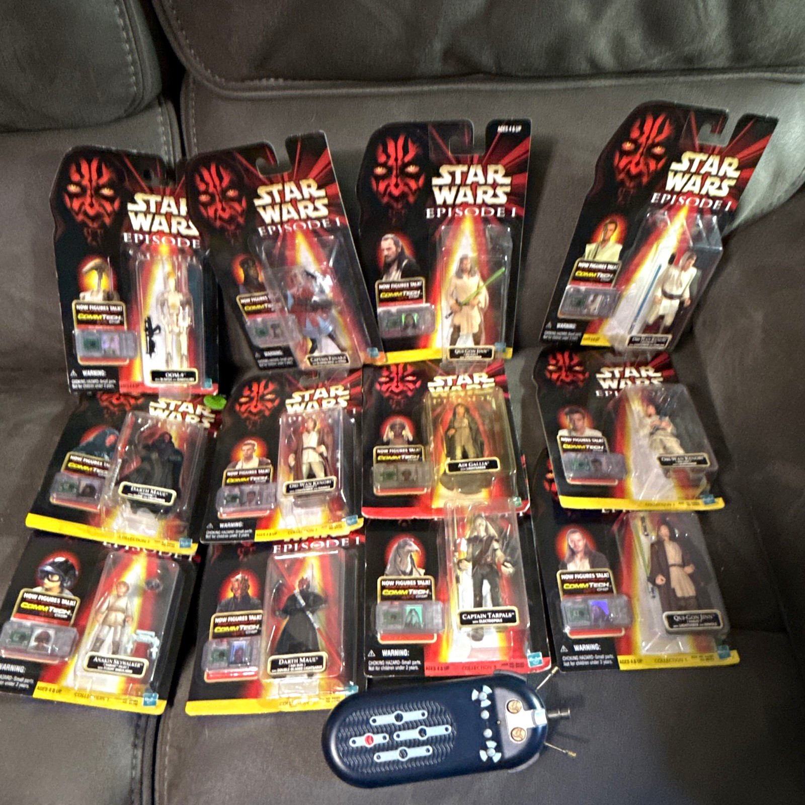 Hasbro Star Wars Episode I Phantom Menace CommTech Chip Figure Lot 1999