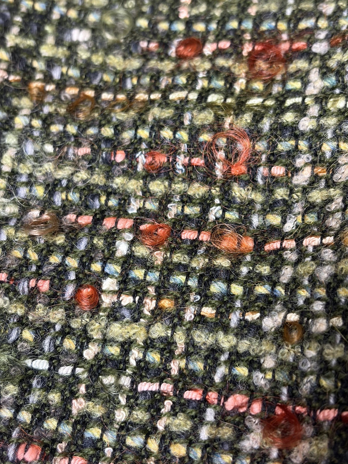 Woven Green Tweed Fabric Fashion or Home 2 Yards