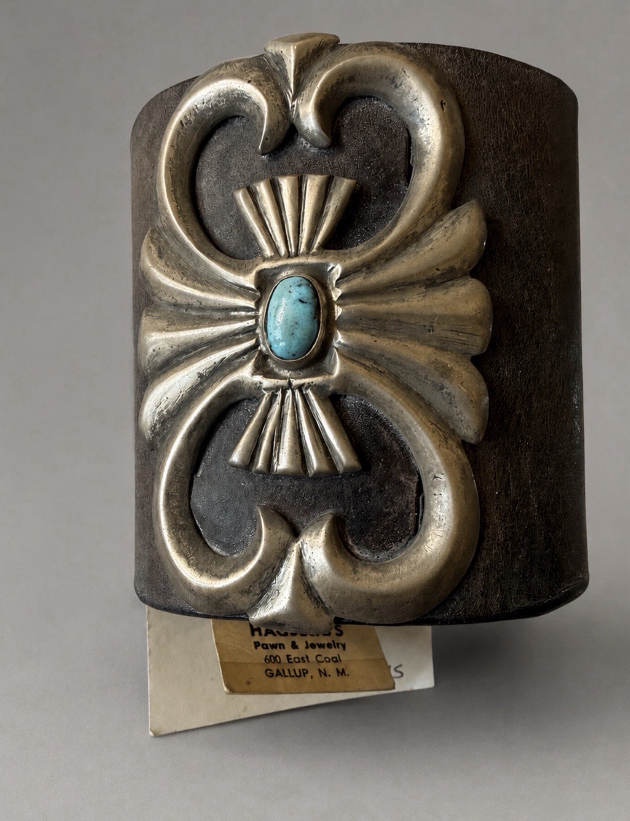 Vintage Navajo Tufa Cast Ketoh Silver And Turquoise Cuff Bracelet 1930’s