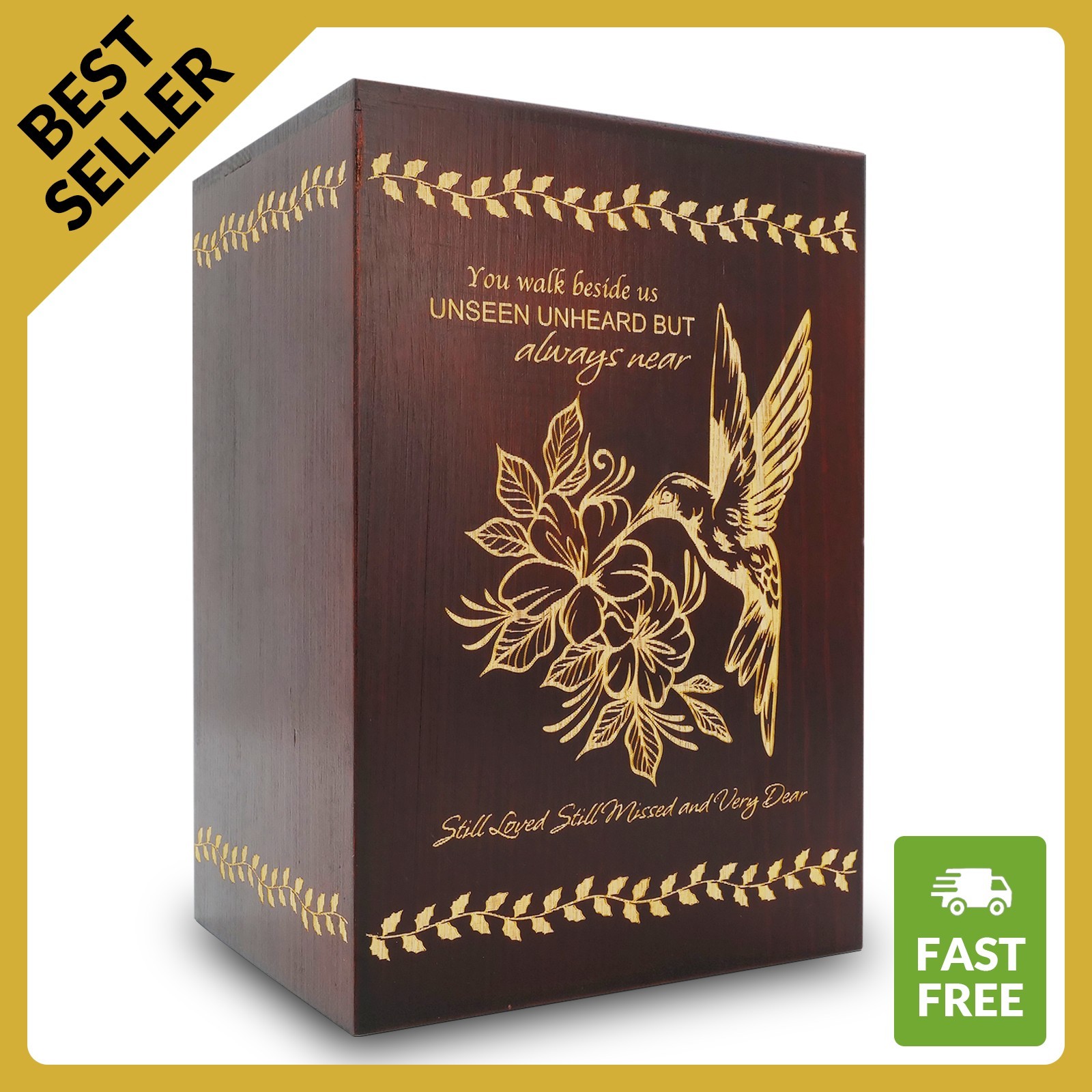 200lbs Large Wood Cremation Urn for Human Ashes Adult - Best Offer - Hummingbird 200lbs Large Wood Cremation Urn for Human Ashes Adult - Best Offer - Hummingbird