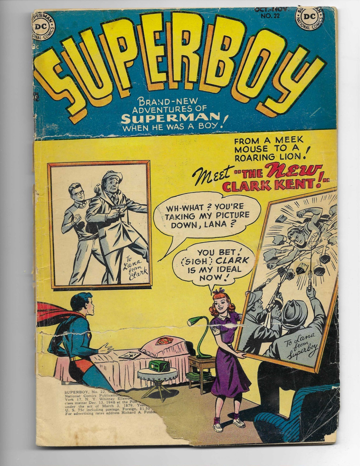 Superboy 22 1952 DC Comics FrG 1.5 Lana Lang