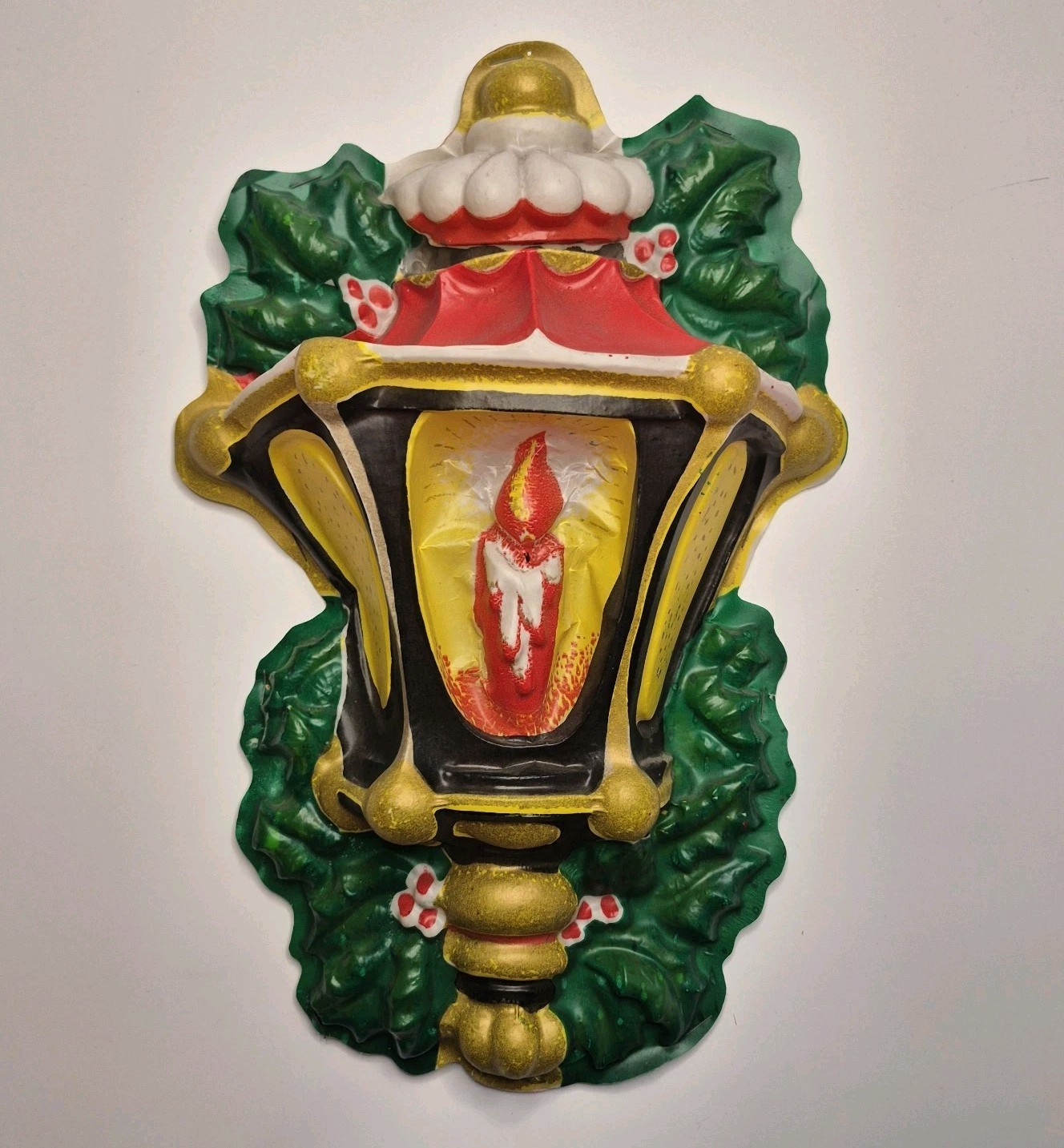 RARE 1962 Star Band Vacuum Molded Electrified Plastic Lantern Christmas Decor 