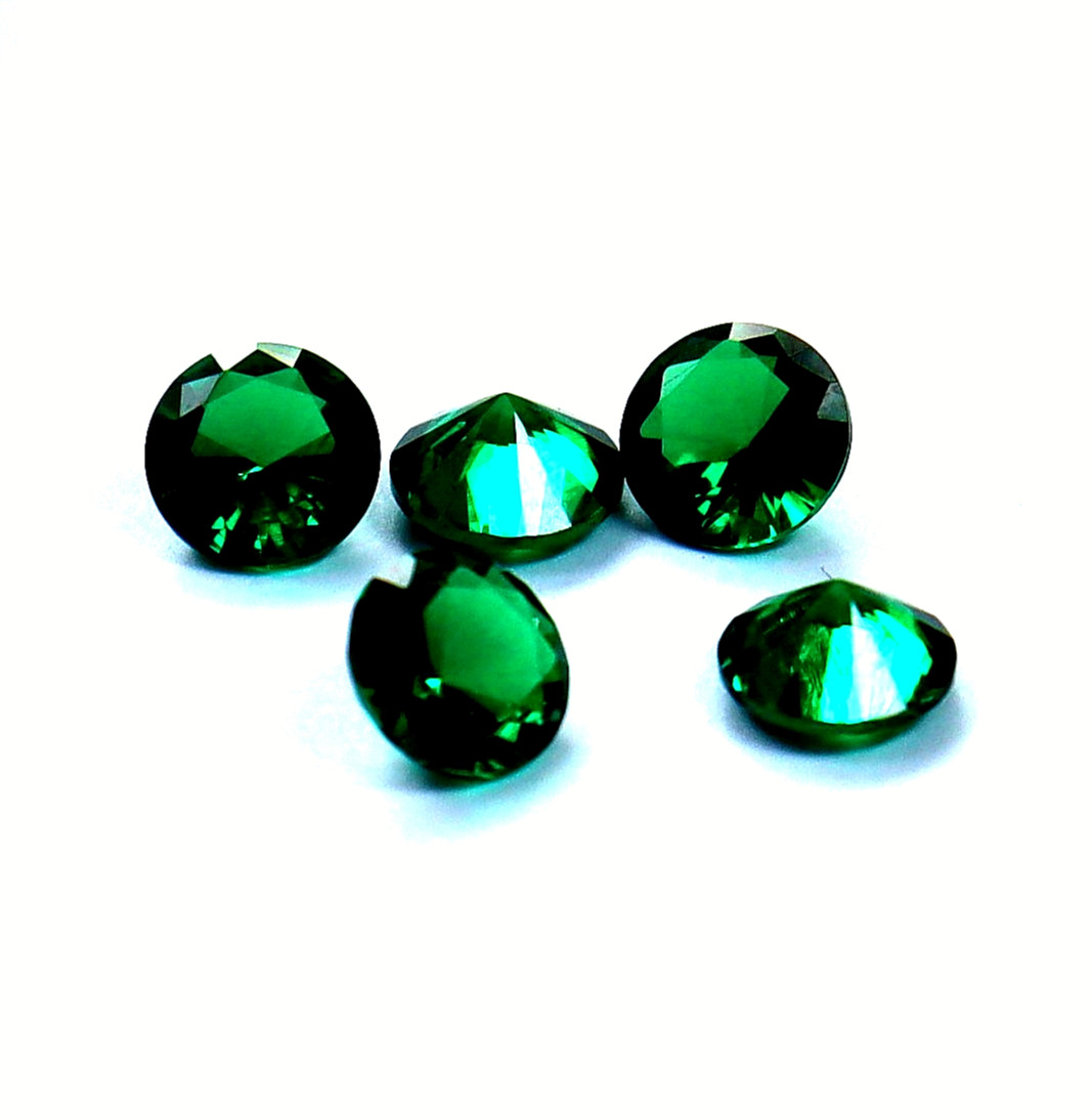 Tsavorite Garnet Round Cut Green Certified Loose Gemstone 5 pcs 3-4 Ct