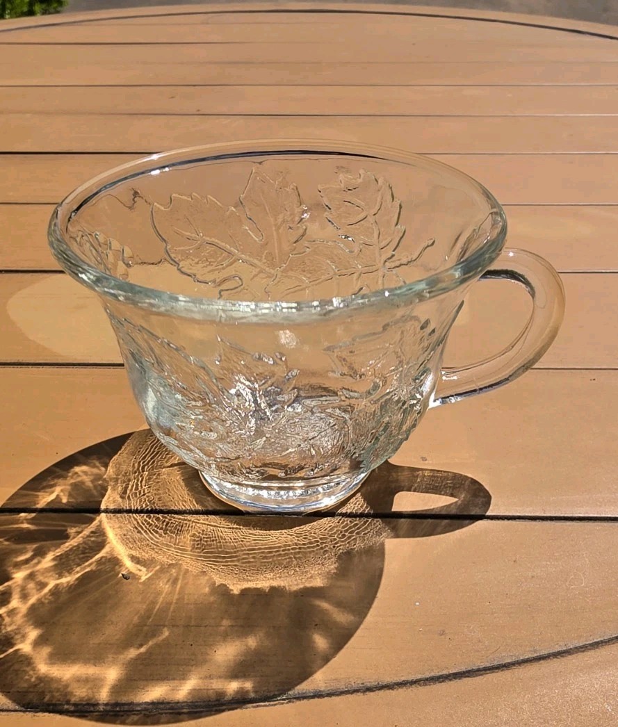 Single Vintage Clear Glass Grape Harvest Punch Cup #2