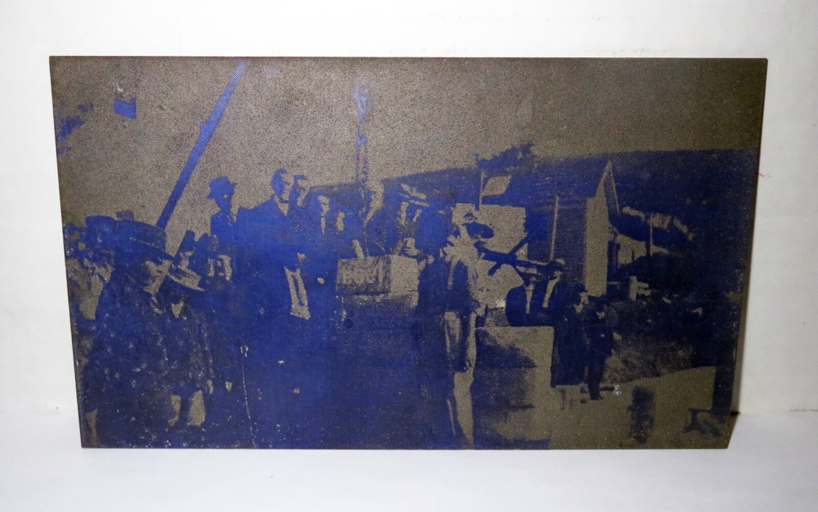 Antique Photo 1908 WESTERN TOWN  PHOTOGRAPH  Negative LAYING CORNER STONE