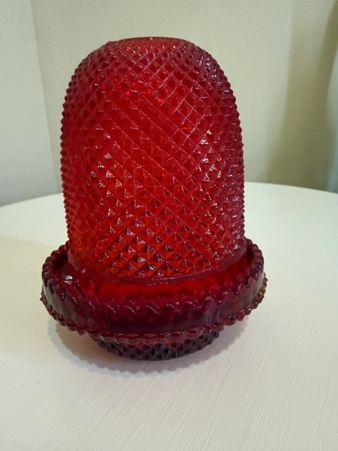 George Davidson Red Diamond Cut Fairy Lamp. Read Description