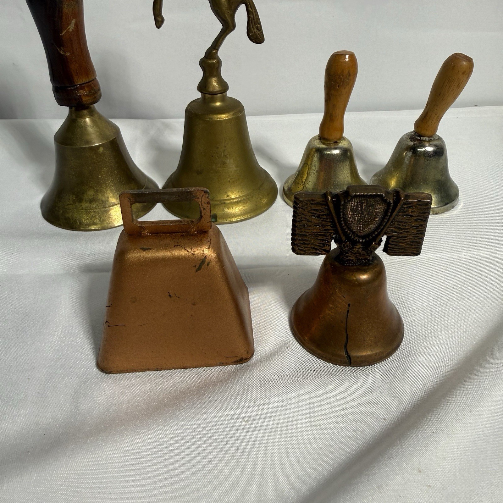 Lot of 6 Mini Brass/Metal  Bells - All different
