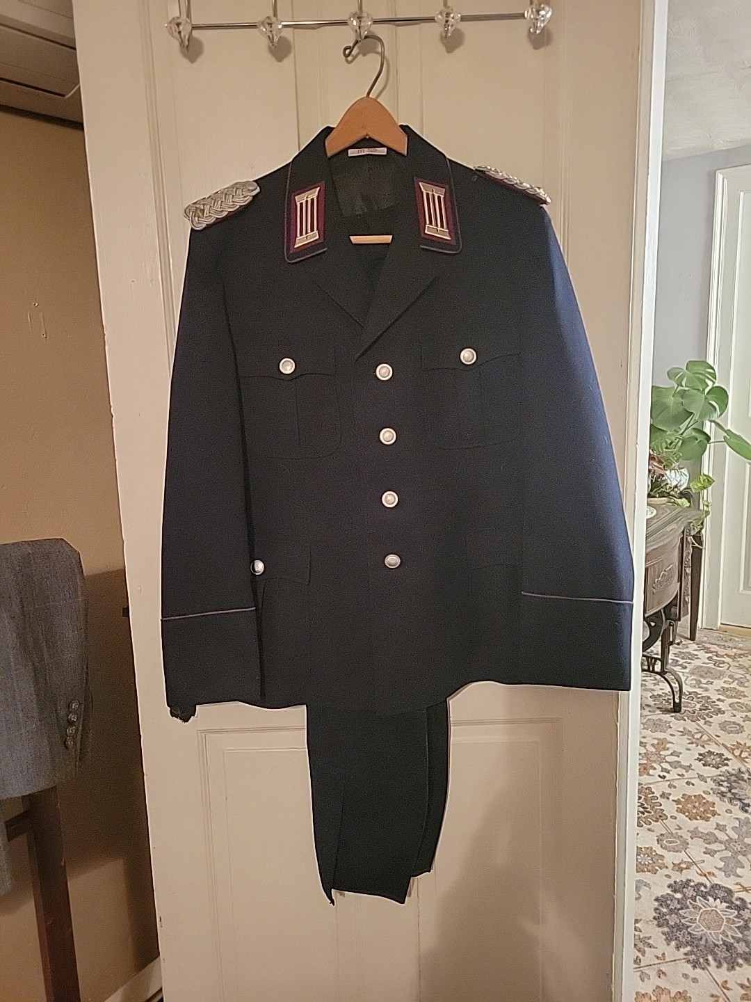 Vtg East German Fire Police 'Feuerwehr' Officer's Jacket & Pants M52 G48 Lg Navy Vtg East German Fire Police 'Feuerwehr' Officer's Jacket & Pants M52 G48 Lg Navy