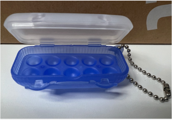 ONE Vintage Tupperware Germany Egg Carton Keychain. MINIATURE.   NEW FREE S/H