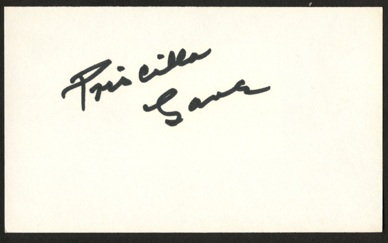 Priscilla Lane d1995 signed autograph 3x5 card Singer Lane Sisters R548 Priscilla Lane d1995 signed autograph 3x5 card Singer Lane Sisters R548
