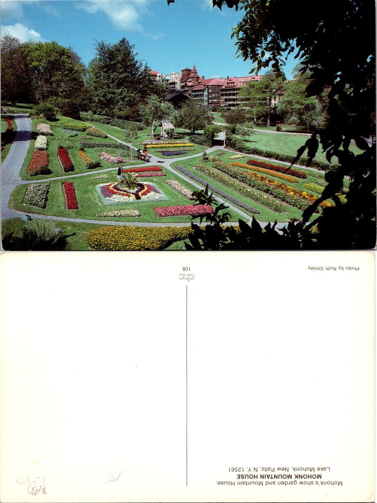 Mohonk Mountain House Postcard Sunken Garden Lake Mohonk New Paltz Vintage