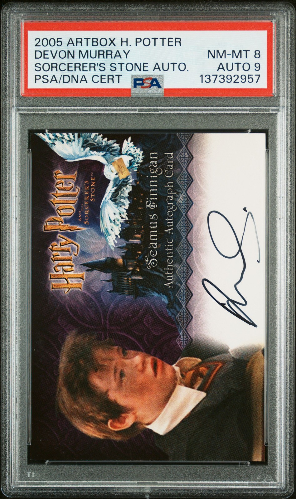 2005 ARTBOX HARRY POTTER & THE SORCERER'S STONE AUTO DEVON MURRAY PSA 8 AUTO 9