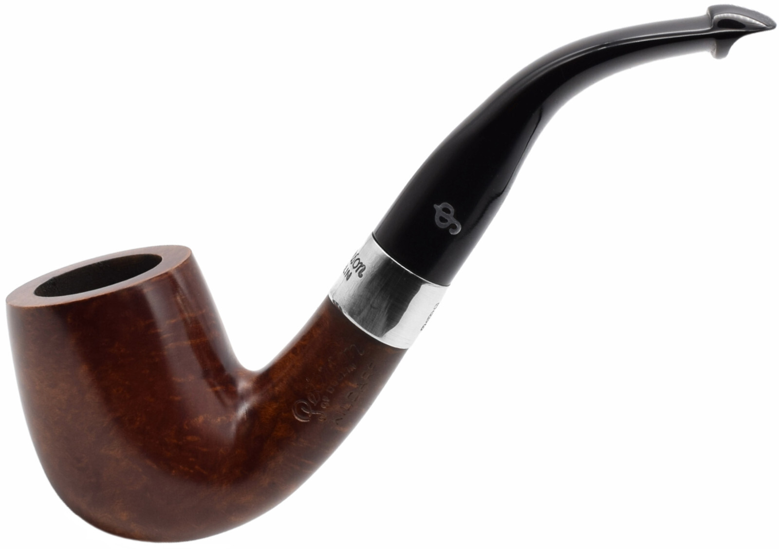 Peterson Kildare Sterling Silver Mounted Small Bent Billiard Briar Pipe (65)